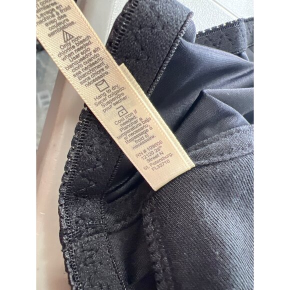 Rhonda Shear 2 Pack Striped Pin Up Bra Size Medium Black Beige Support 650.20 - Picture 6 of 9